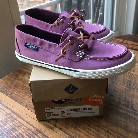 Womens Sperry Lounge Away Boat Shoe Berry memory foam Size 5.5 - Picture 1 of 6